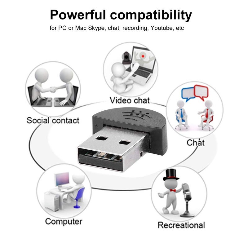 Pomya Mini Microphone, Portable USB Studio Speech 360Â° Omnidirectional Noise Cancellation Microphone Recording Audio MIC Adapter for Computer PC(black) - Image 4